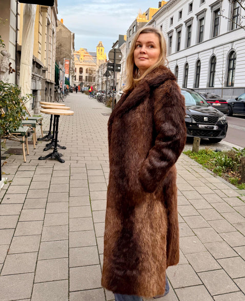 Vintage beaver fur coats crafted from warm and durable natural fur