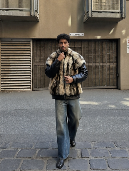 Vintage coyote fur coats with natural texture and winter styling