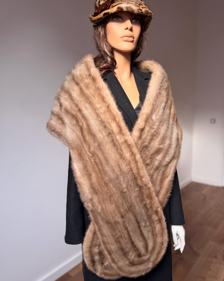Vintage fur collars and stoles crafted from genuine natural fur