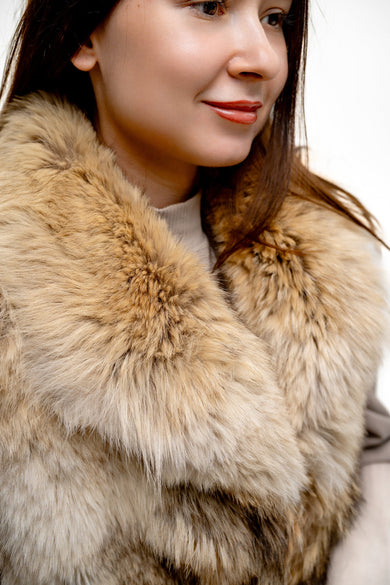 Vintage coyote fur coats with natural texture and winter styling