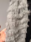 Grey Rabbit Fur Scarf