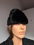 Black Rabbit Fur Hat