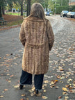 Long Beige Mink Fur Coat - L-XL