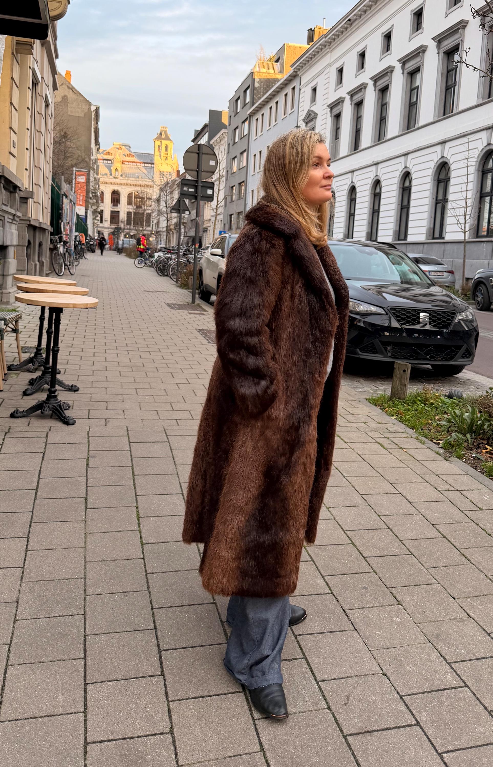 Beaver Fur Coat - S