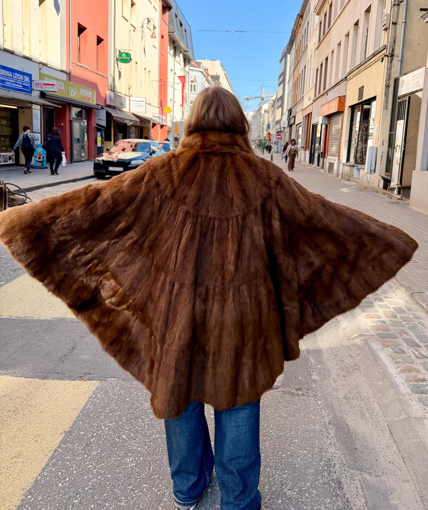 Brown Weasel Fur Cape