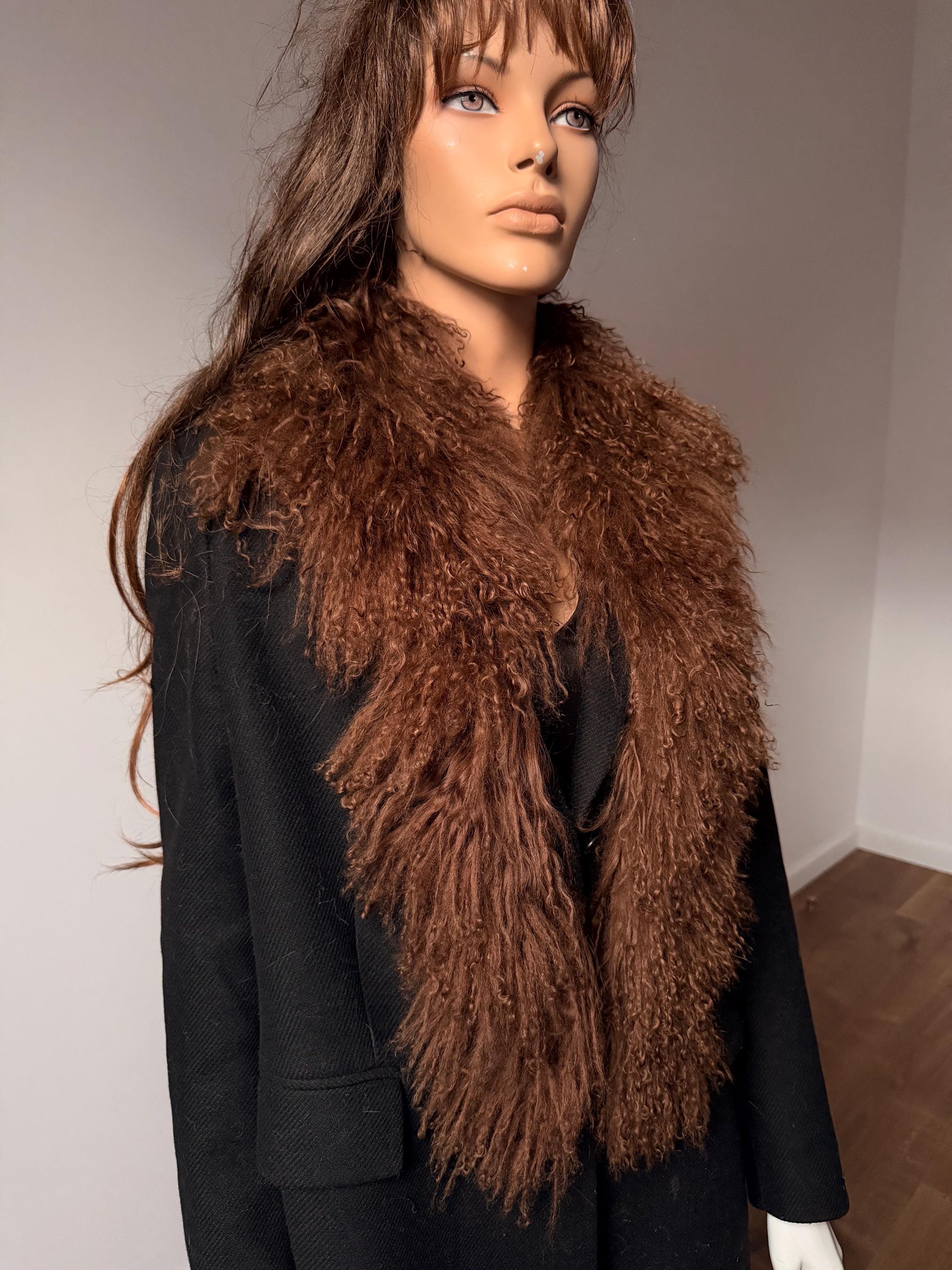 Brown Goat Fur Scarf