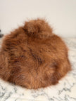Pastel Mink Fur Hat with Pompom