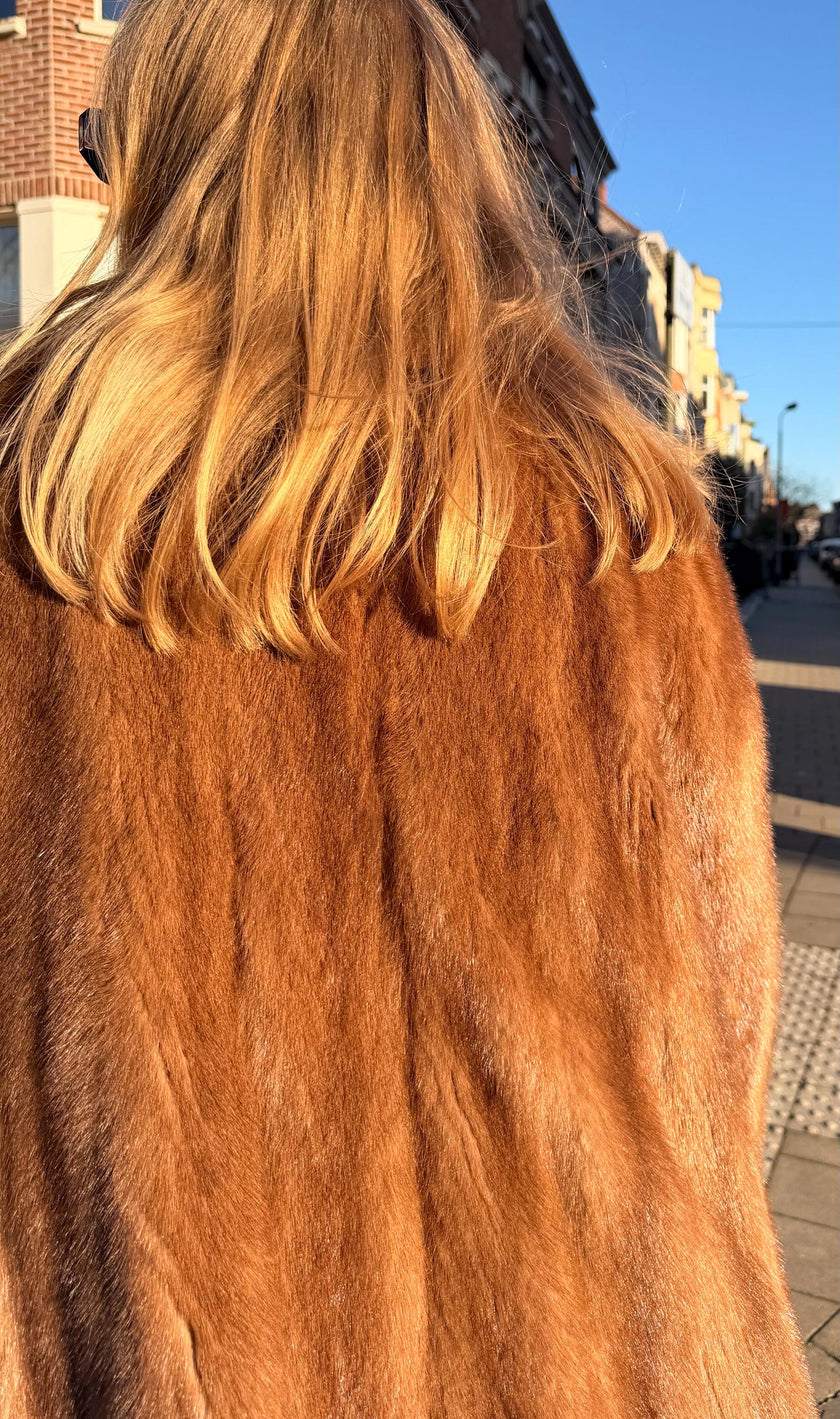 Pastel Mink Fur Coat – S-M