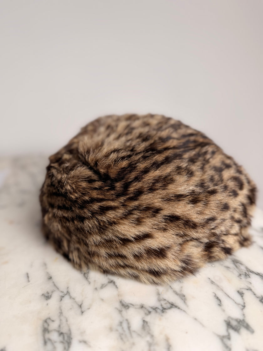 Leoprad Print Fur Hat