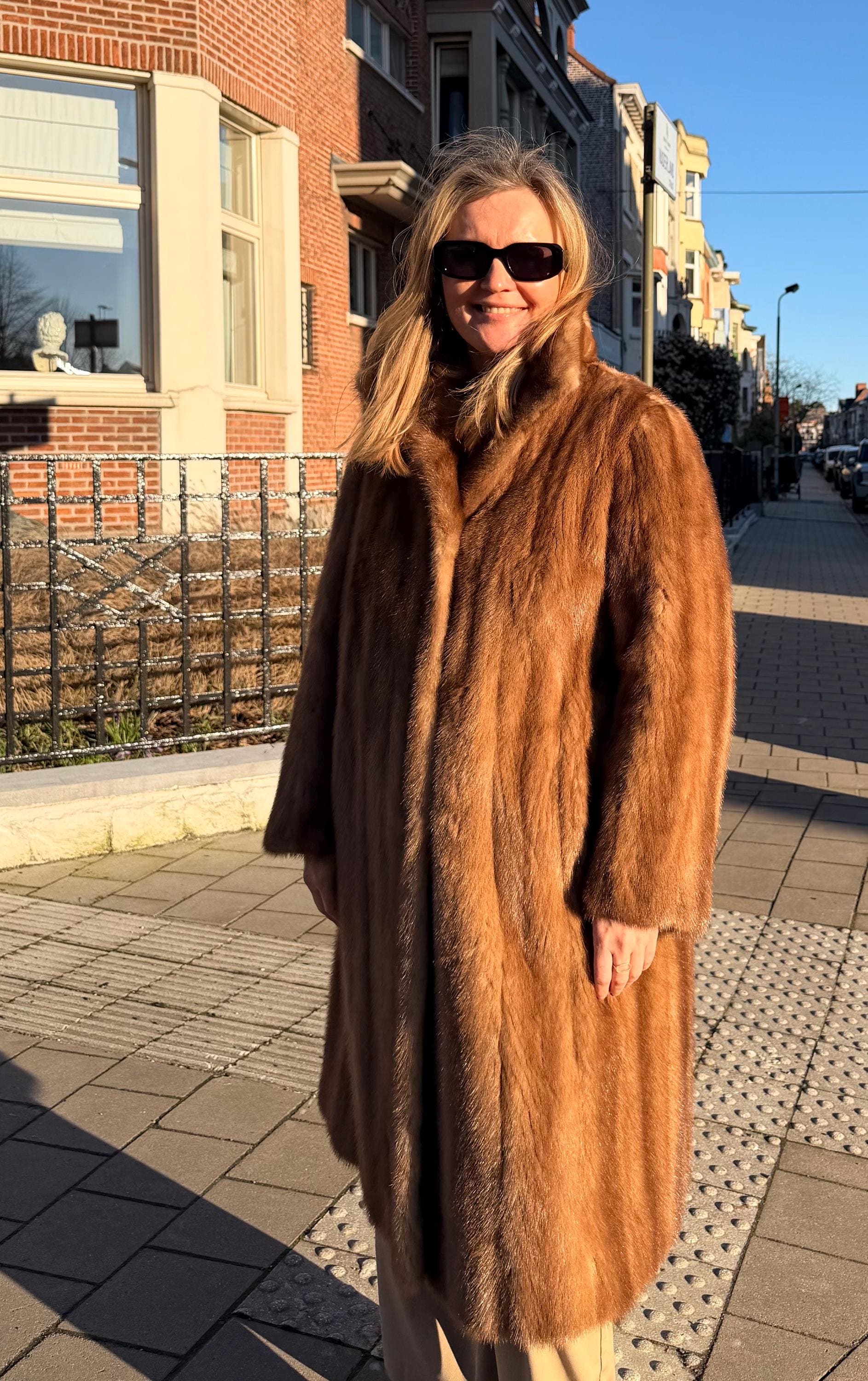 Pastel Mink Fur Coat – S-M