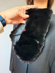 Black Sheepskin Fur Collar