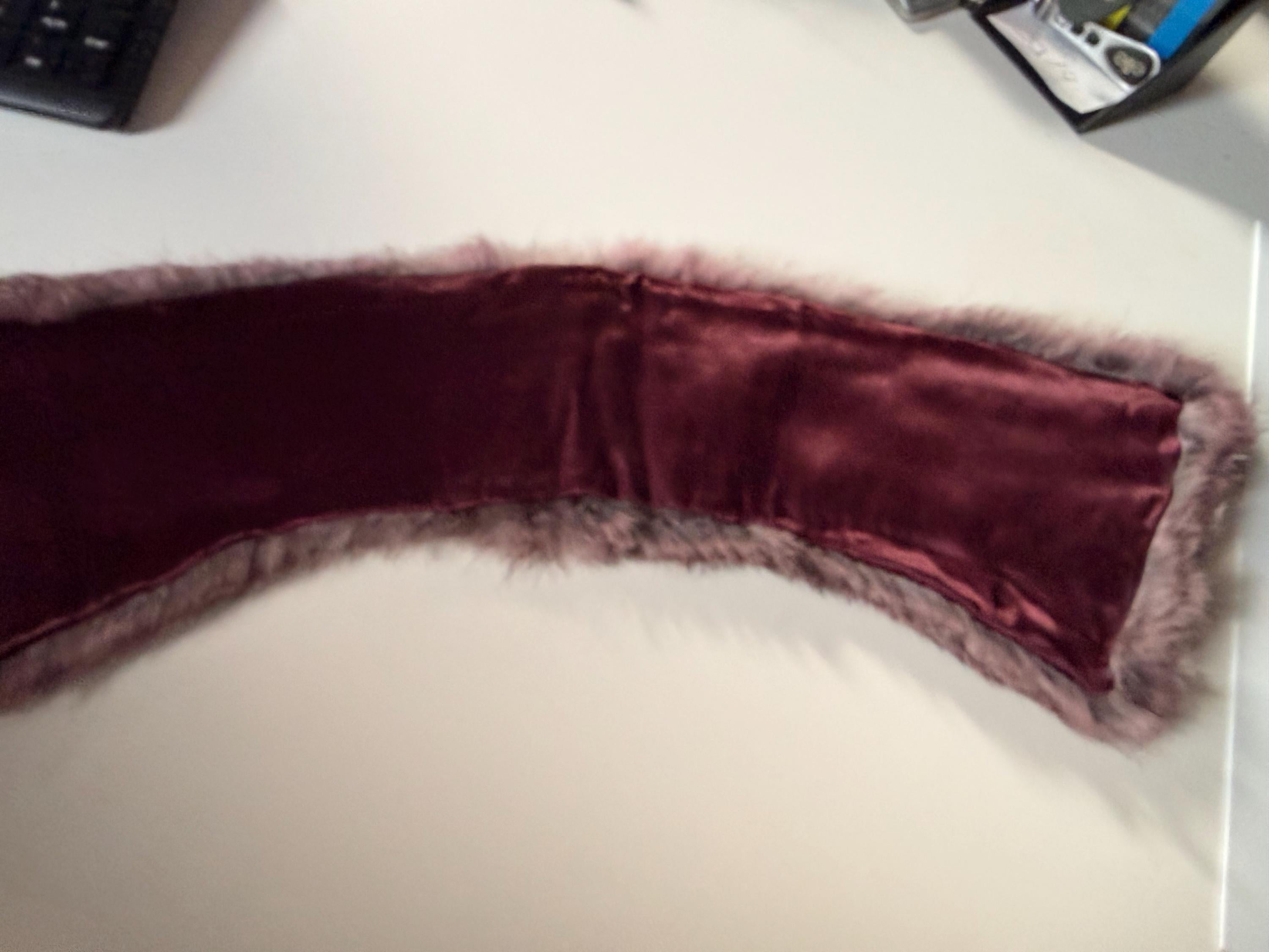 Purple Rabbit Fur Collar