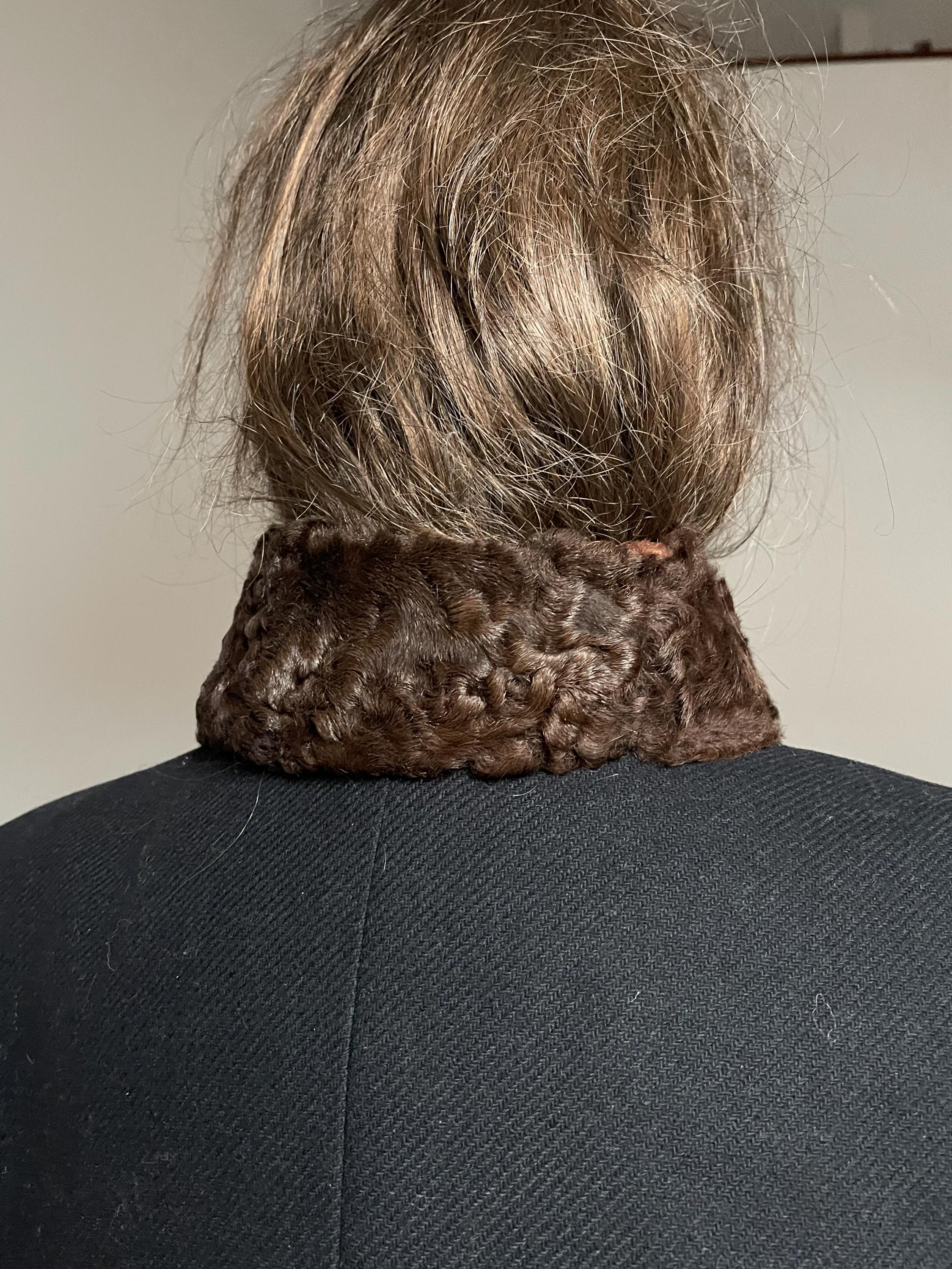 Brown Karakul Fur Scarf