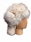 Blue Fox Fur Hat with Tail