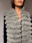 Grey Rabbit Fur Scarf
