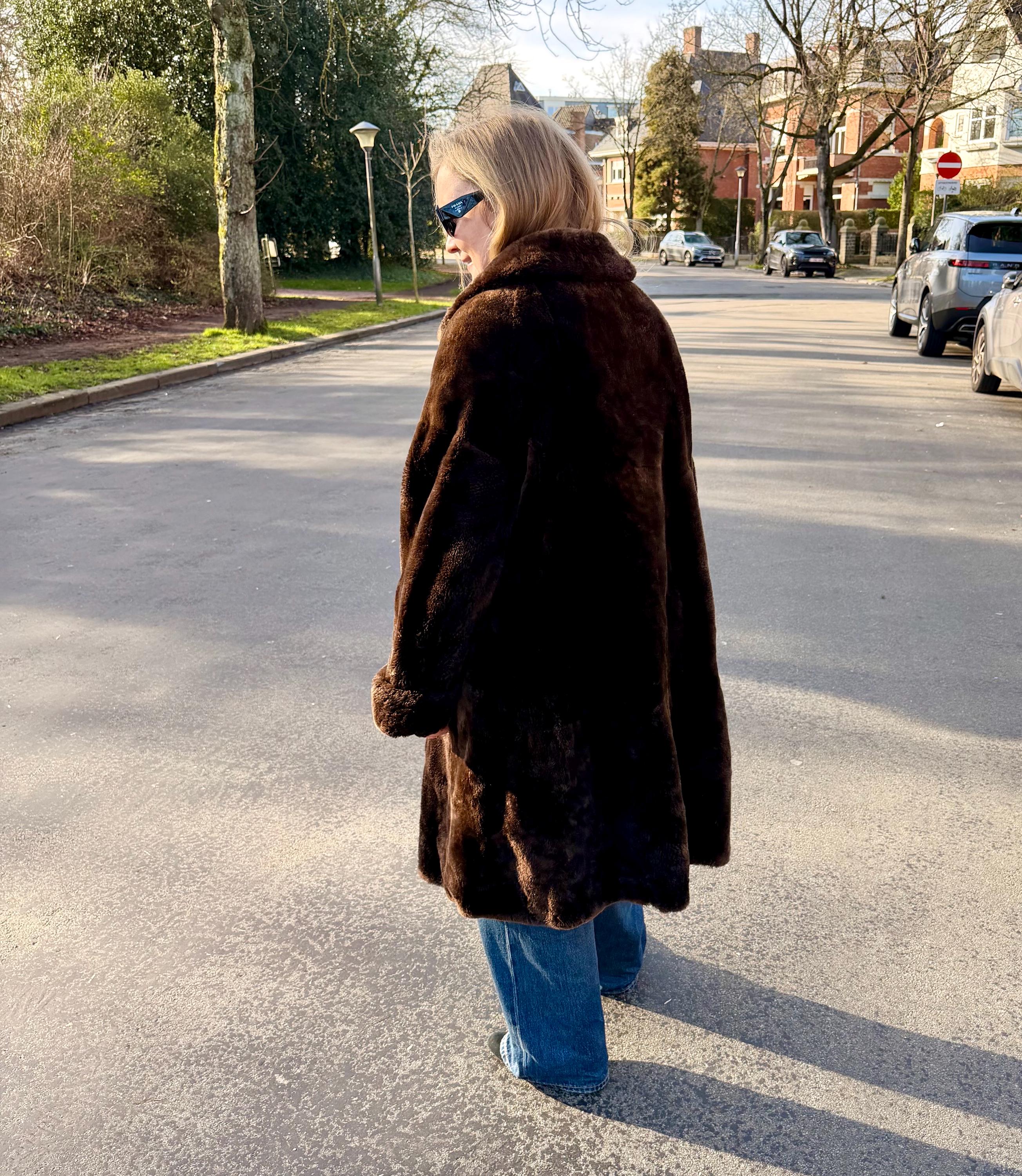 Sheared Beaver Fur Coat  - L-XL
