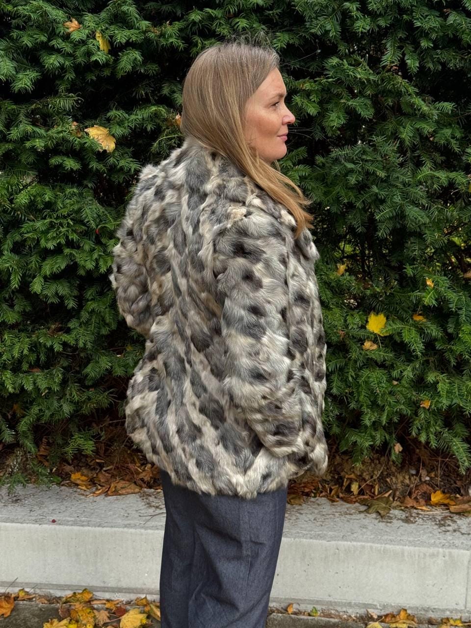 Grey Goat Fur Jacket - S