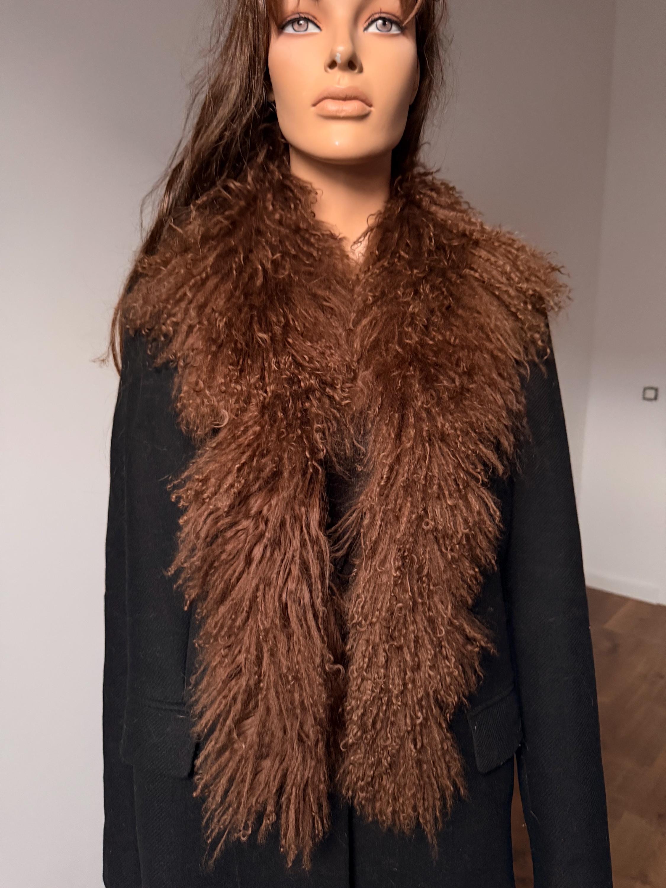 Brown Goat Fur Scarf