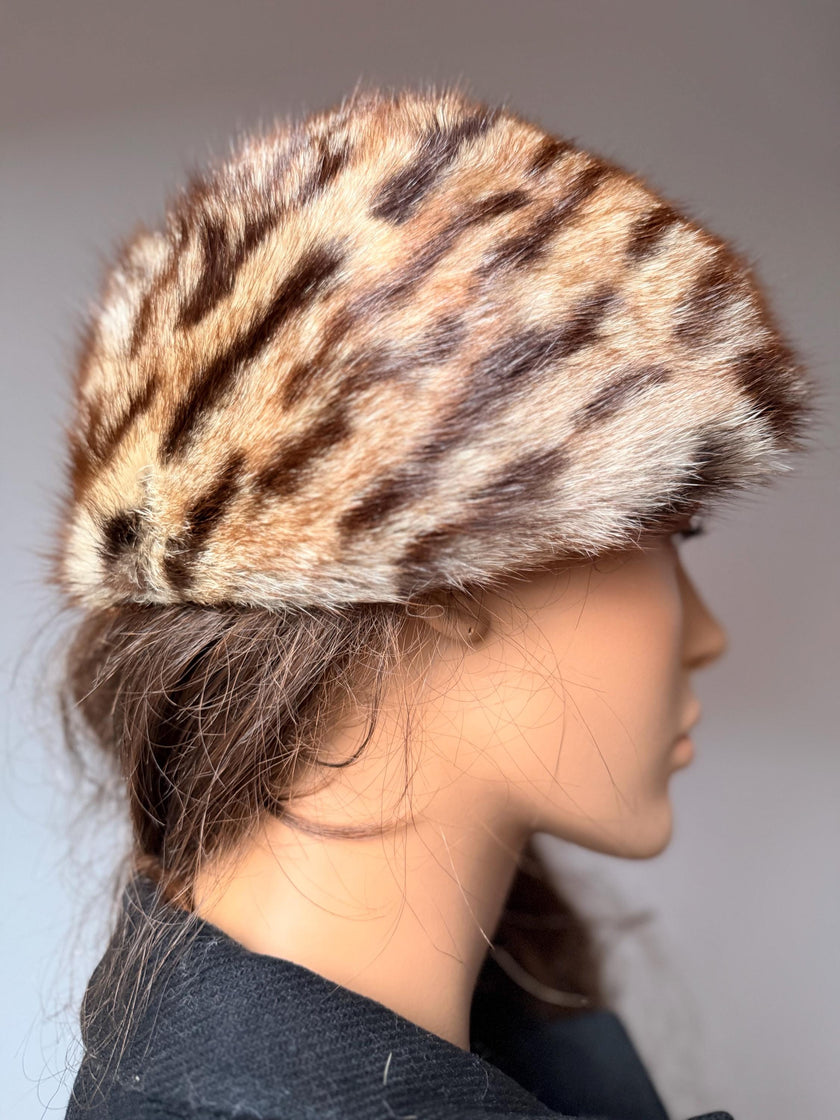 Tiger Print Fur Hat