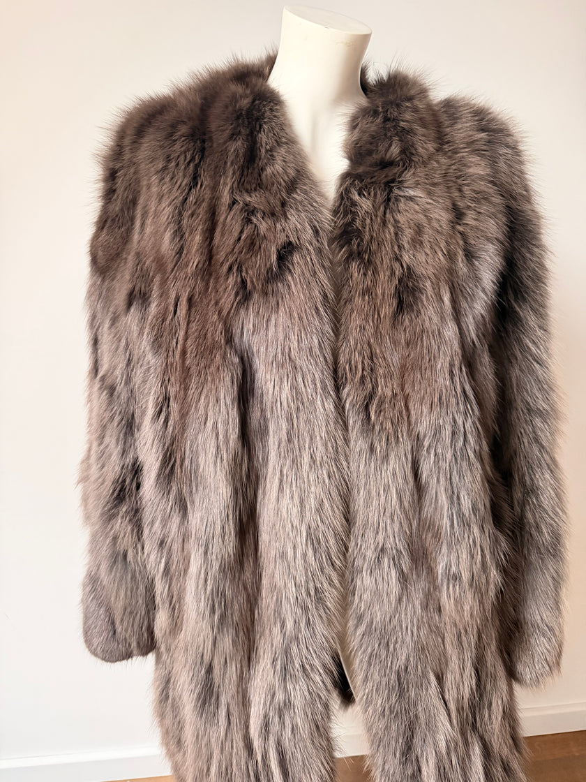 Long Fox Vintage Coat- M-L