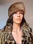 1990s pastel mink fur hat made from genuine mink fur