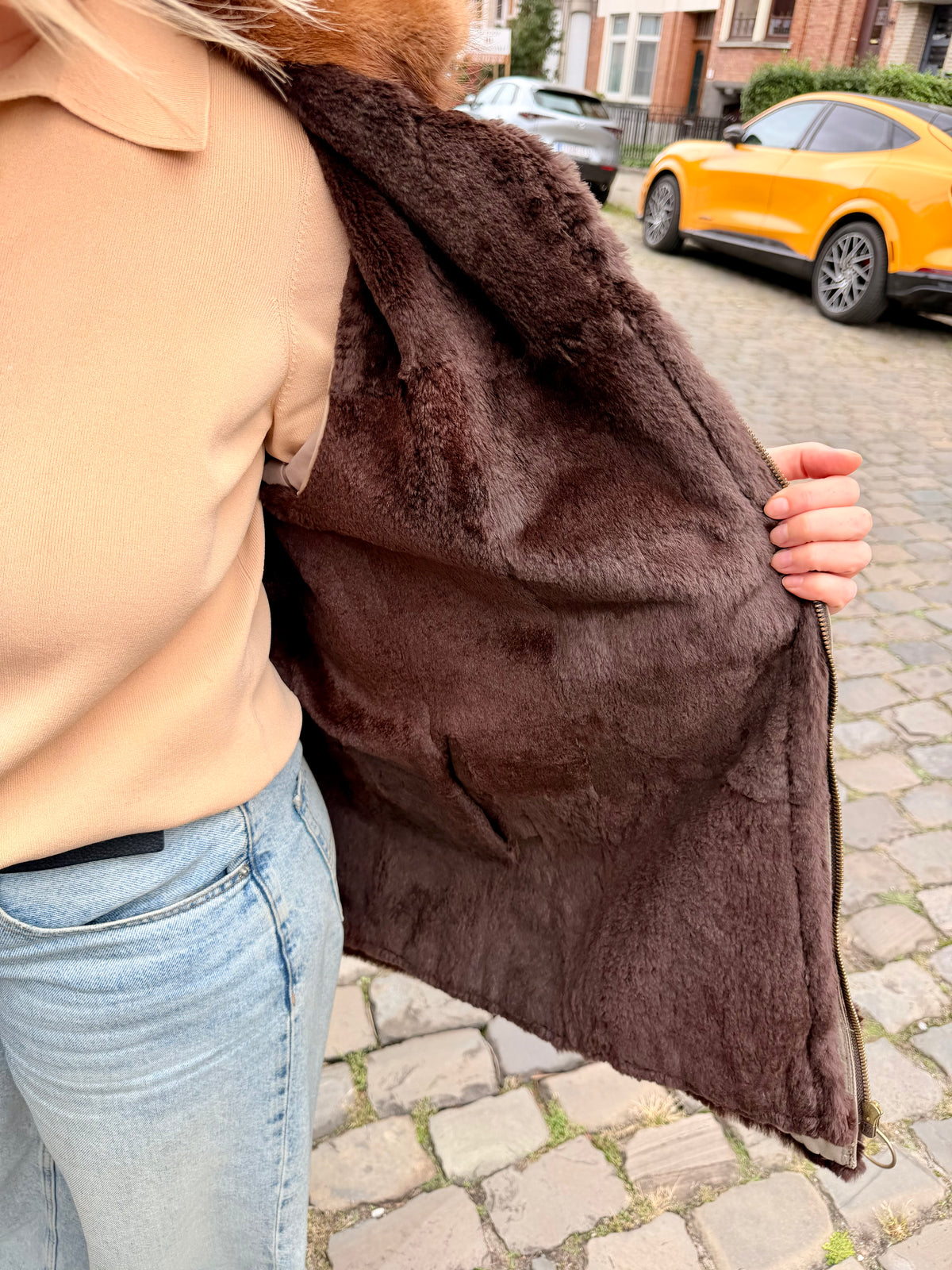 Fur Lined Parka Jacket - M-L
