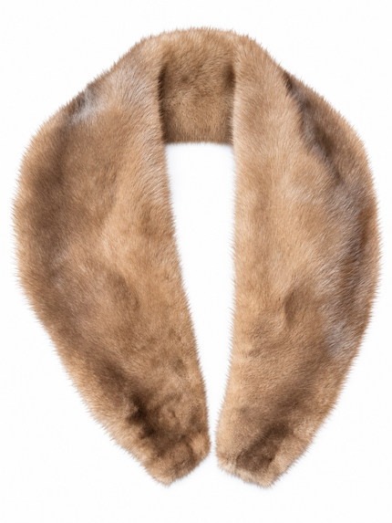 Beige Mink Fur Collar