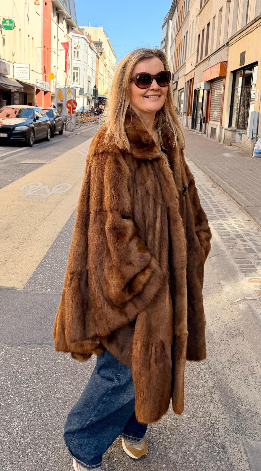 Brown Weasel Fur Cape