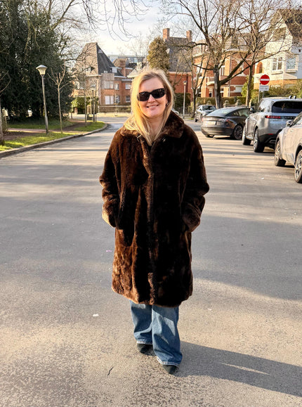 Sheared Beaver Fur Coat  - L-XL