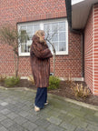 Brown Muskrat Fur Coat - Size L-2XL