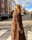 Brown Long Lamb l Fur Coat - M-L