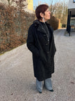 Black Lamb & Mink Fur Coat – S-M