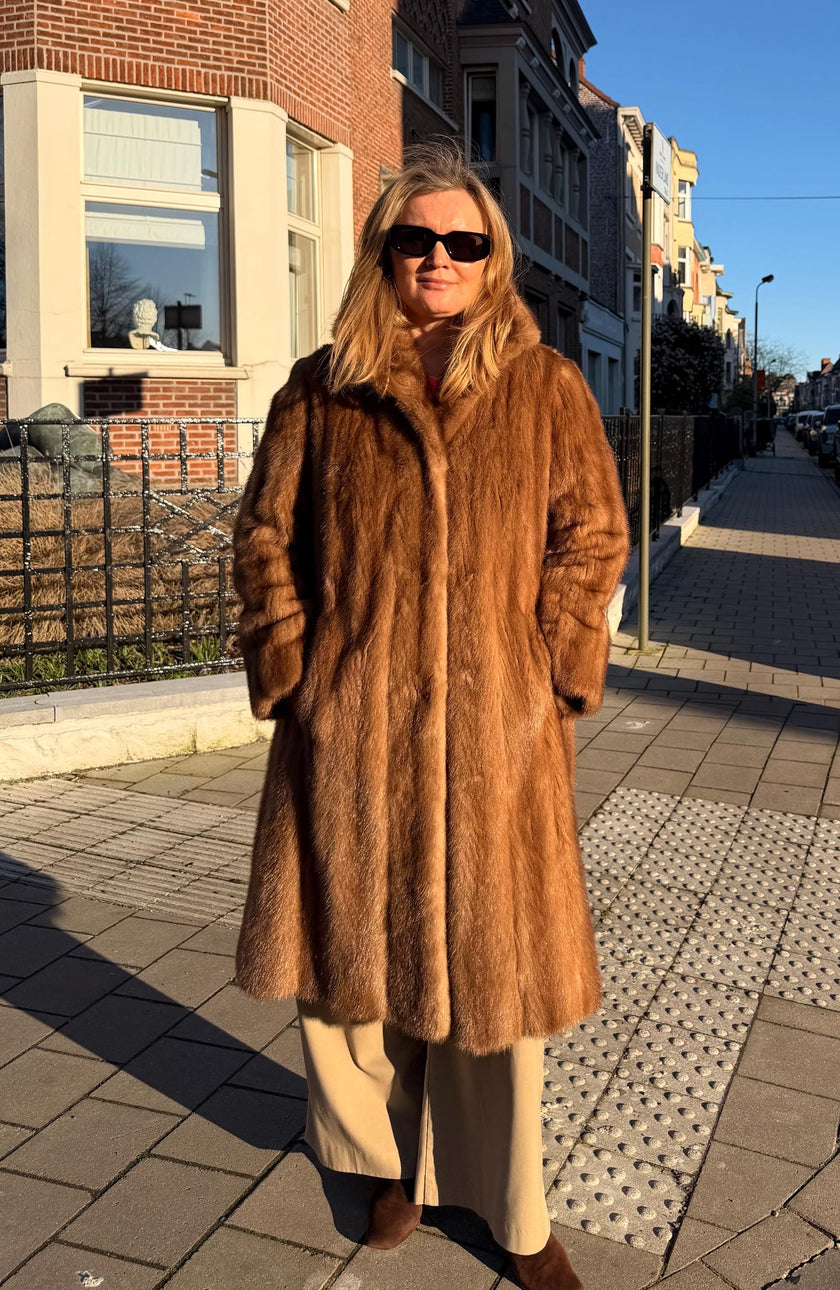 Pastel Mink Fur Coat – S-M