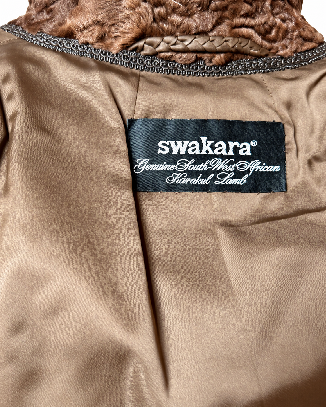 Brown Long Lamb l Fur Coat - M-L