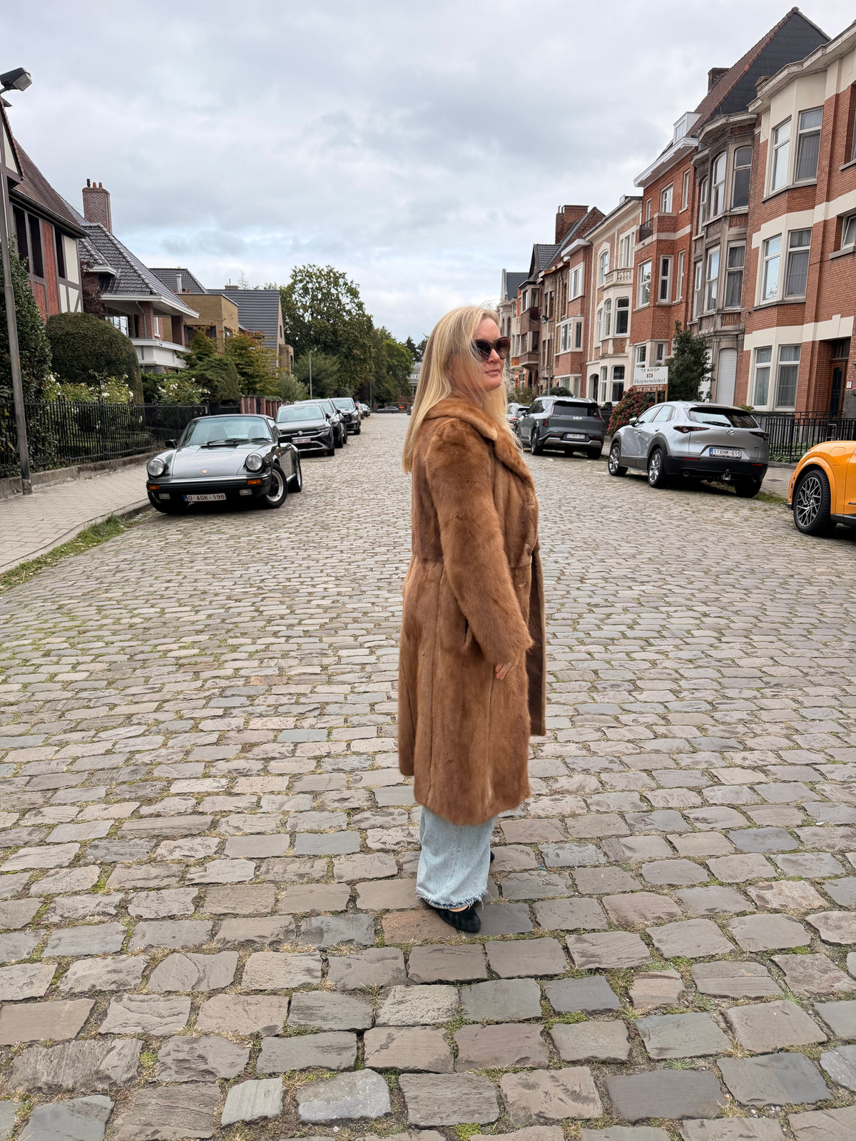 Pastel Mink Fur Coat - S