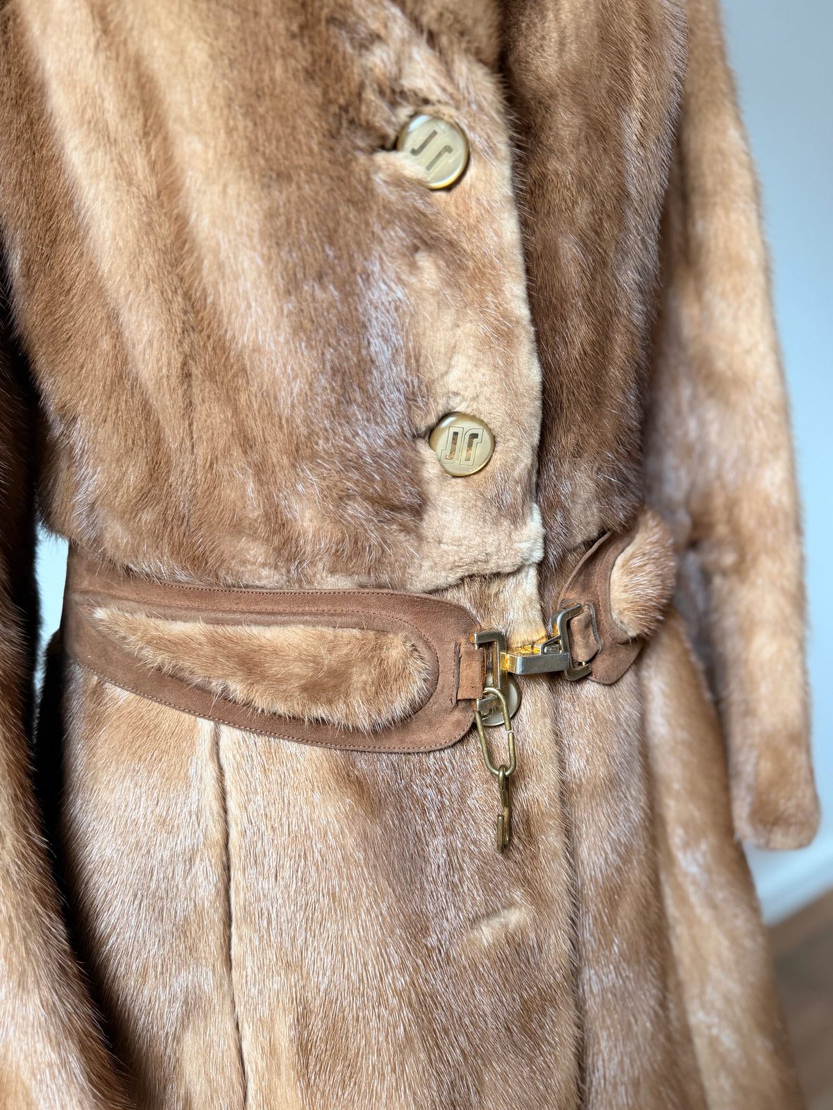 Pastel Mink Fur Coat - S