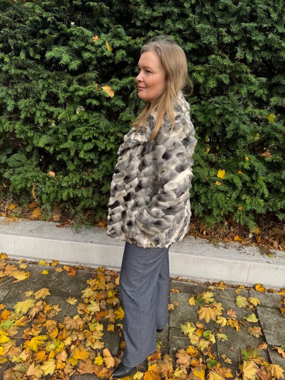 Grey Goat Fur Jacket - S