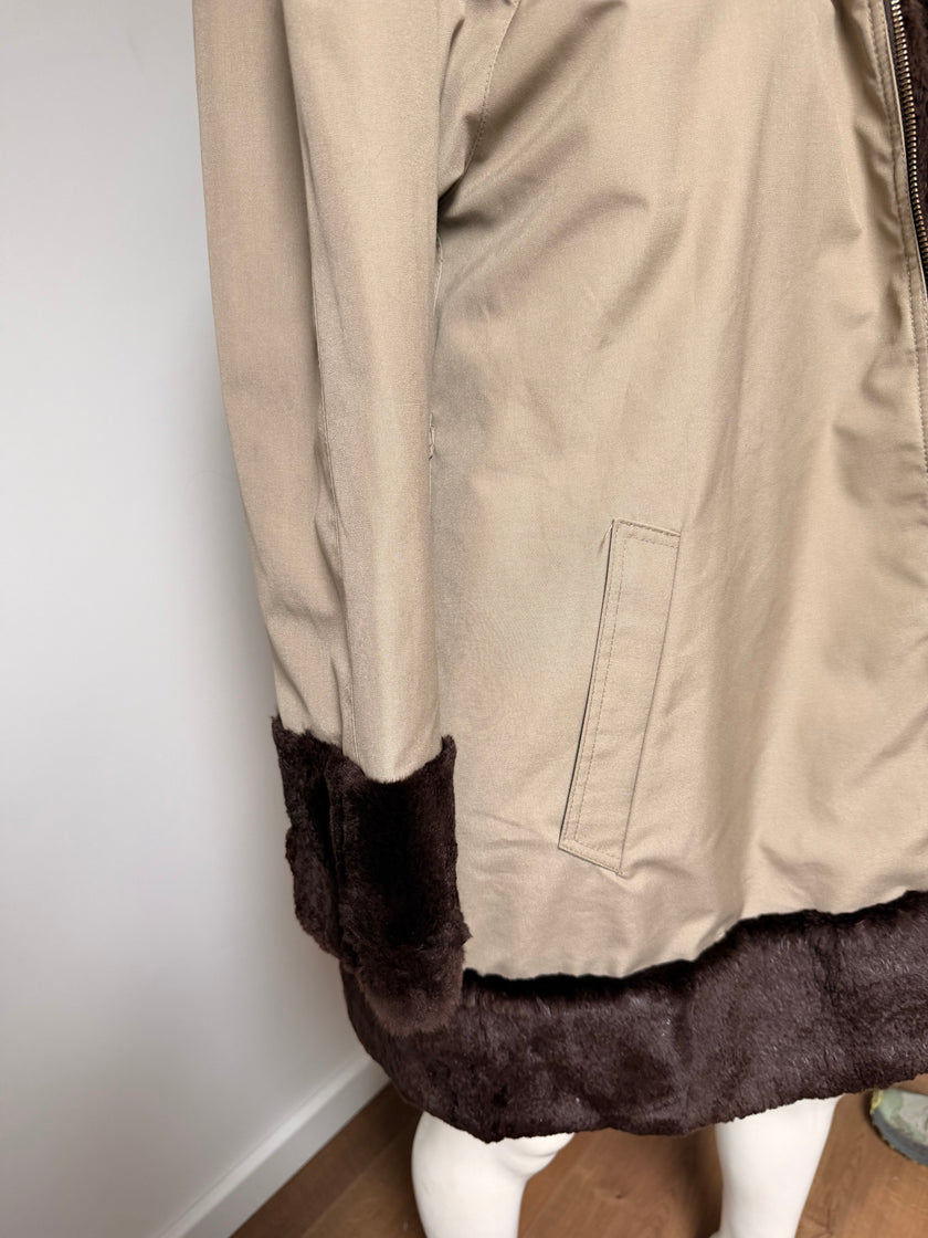 Fur Lined Parka Jacket - M-L
