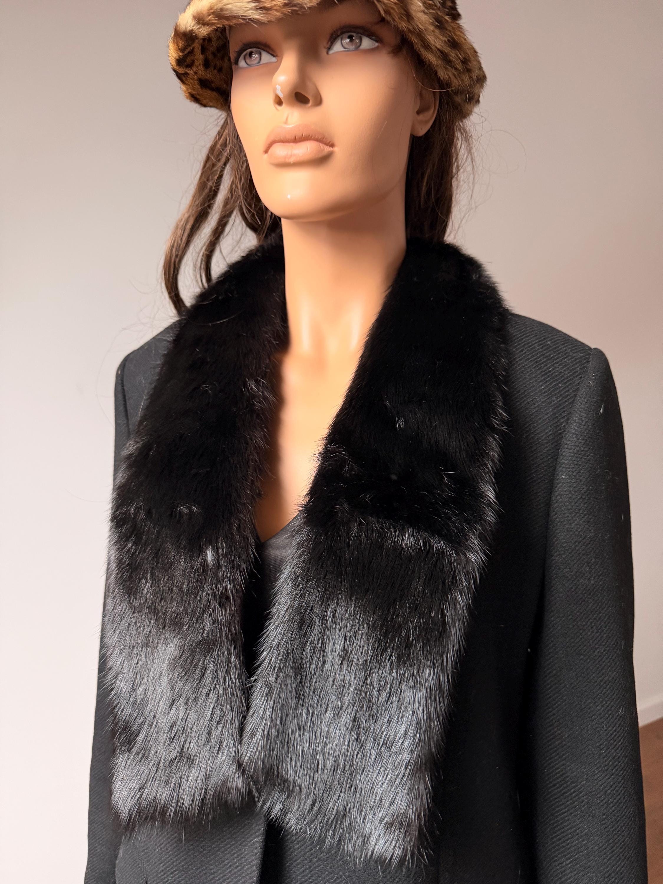 Black Mink Fur Scarf