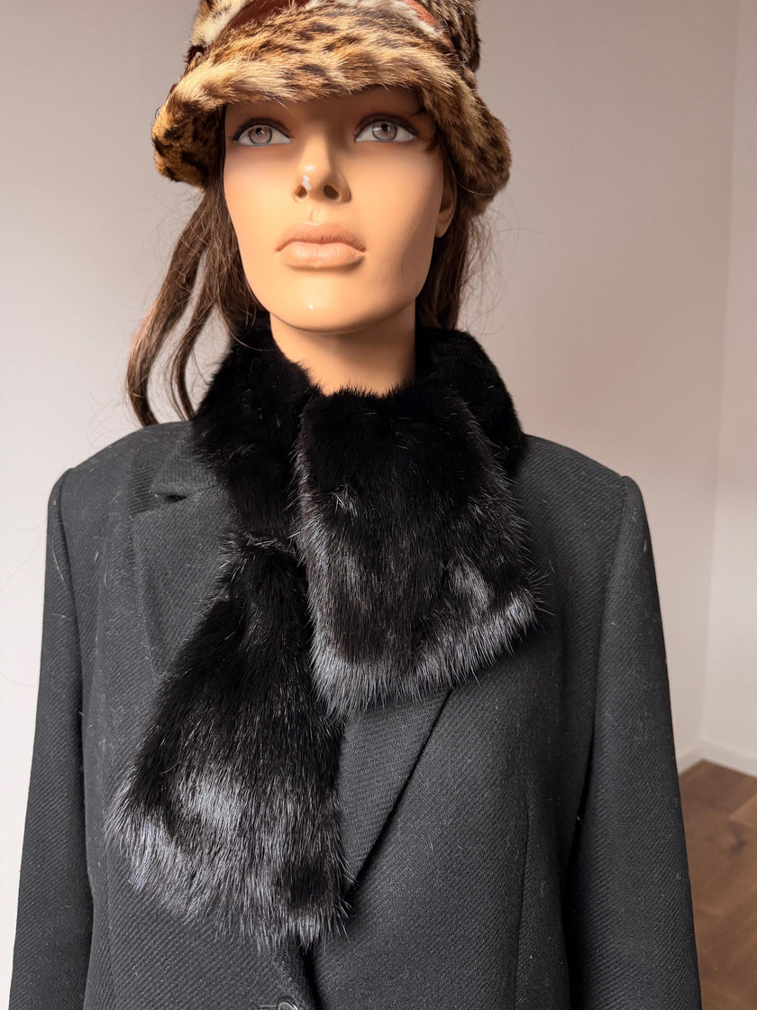 Black Mink Fur Scarf