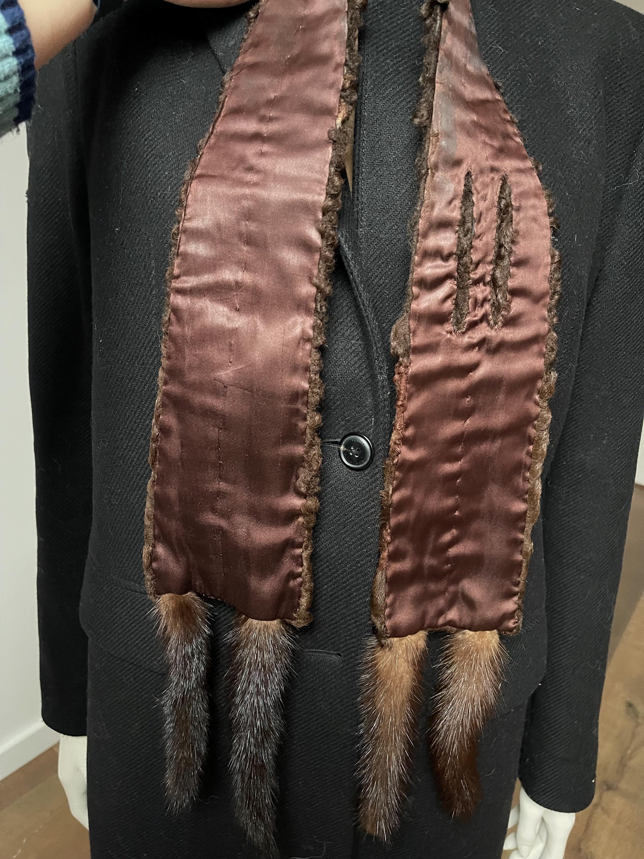 Brown Karakul Fur Scarf