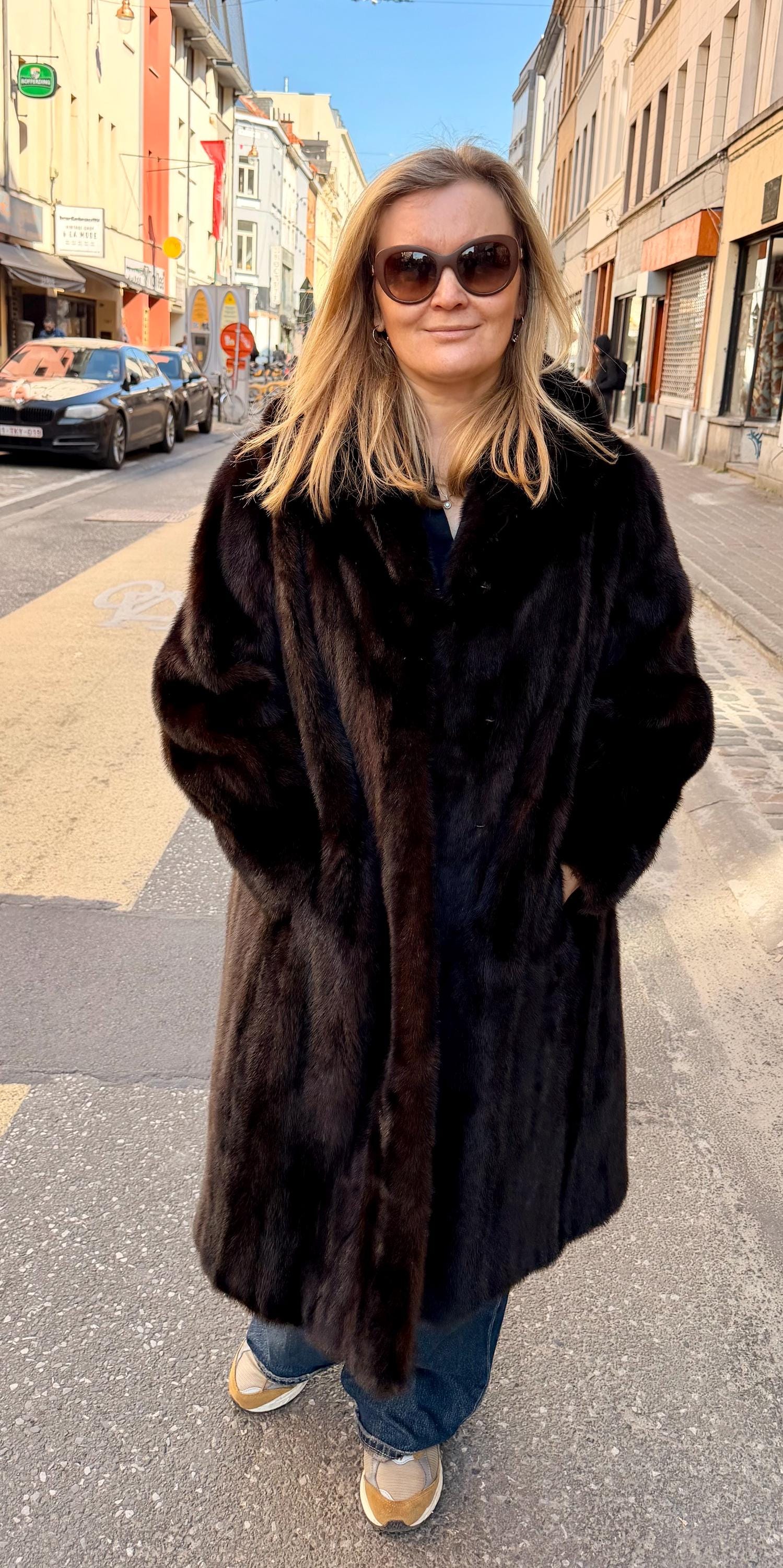 Brown Mink Coat - Size M-L