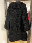 Black Curly Lamb Fur Coat -  M–L