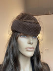 Brown Velour Pillbox Hat