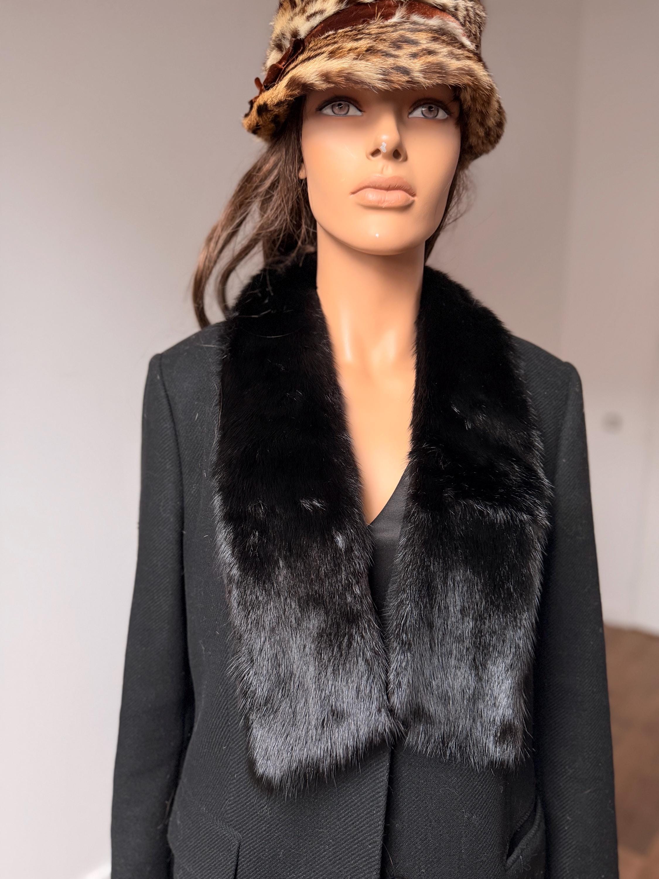 Black Mink Fur Scarf