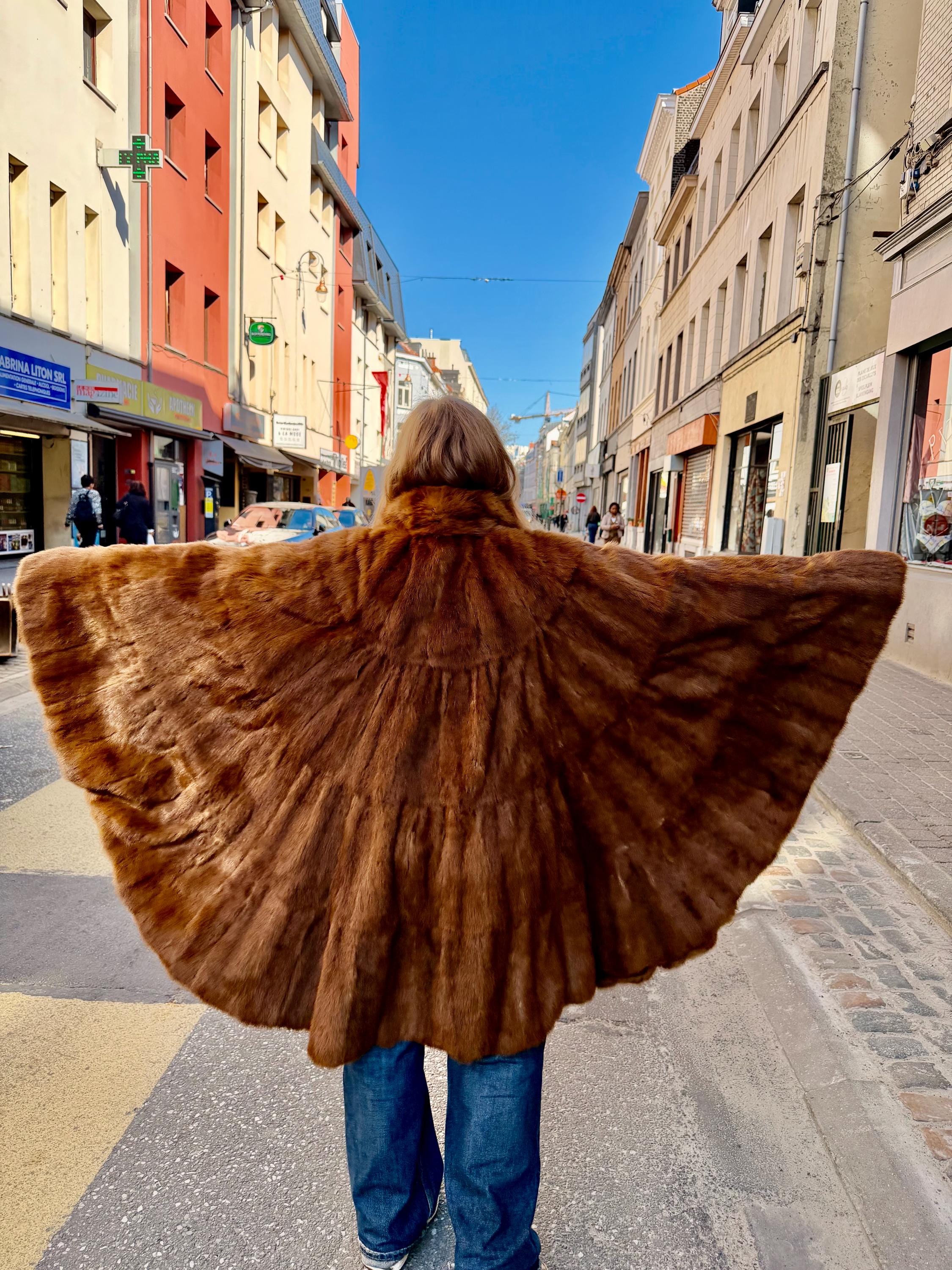 Brown Weasel Fur Cape