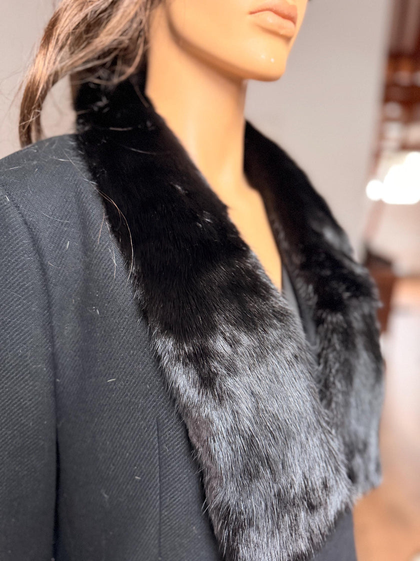 Black Mink Fur Scarf