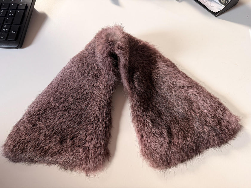Purple Rabbit Fur Collar