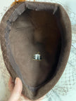Brown Velour Pillbox Hat