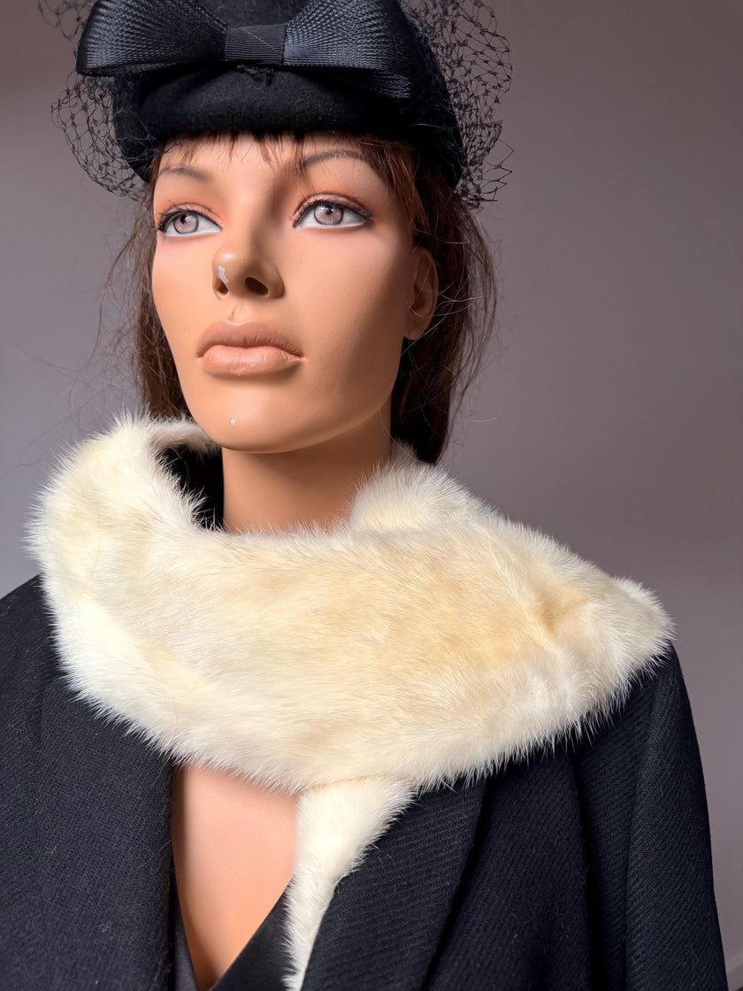 White Mink Fur Collar